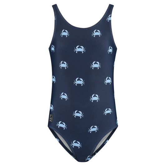 Crab, Blue, Girls swimsuit