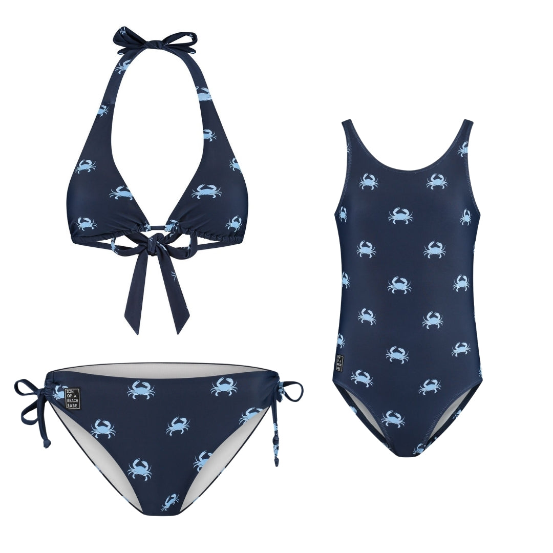 Crab, Blue, Mother and daughter bikini/swimsuit