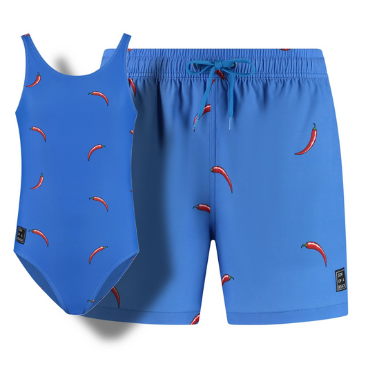 Chili Pepper, Father and Daughter Swimwear