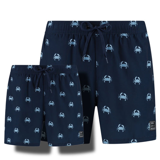 Crab, Blue, Father and son swim shorts