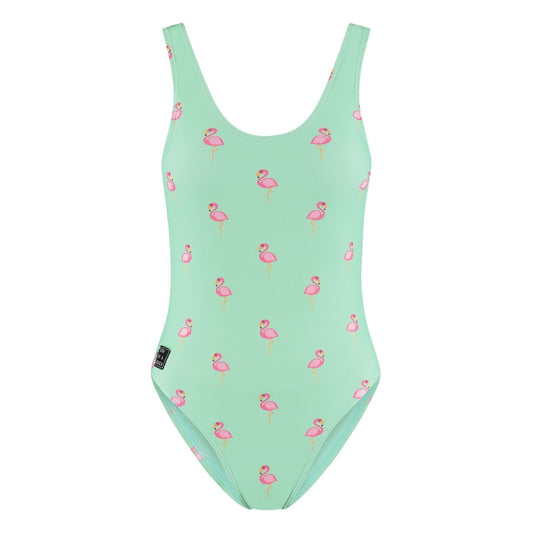Flamingo, Green, Women's Swimsuit