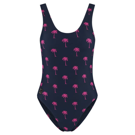 Palm Tree, Blue, Women's Swimsuit