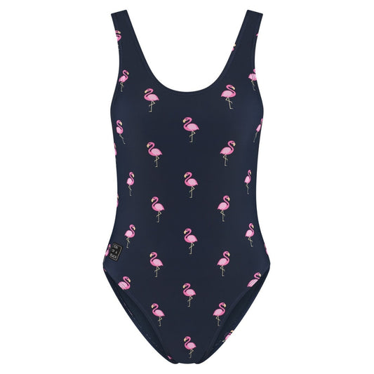 Flamingo, Blue, Women's Swimsuit