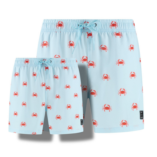 Crab, Light blue, Father and son swim shorts