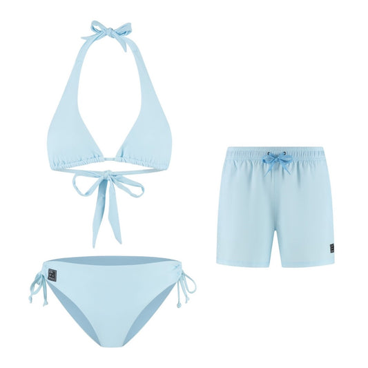 Solid, Light Blue, Mother and Son Bikini/Swimming Trunks