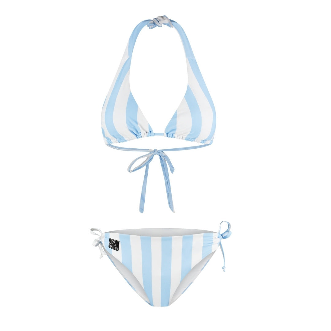 Striped, Light Blue, Women's Bikini