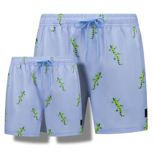 Gecko, Blue, Father and son swim shorts