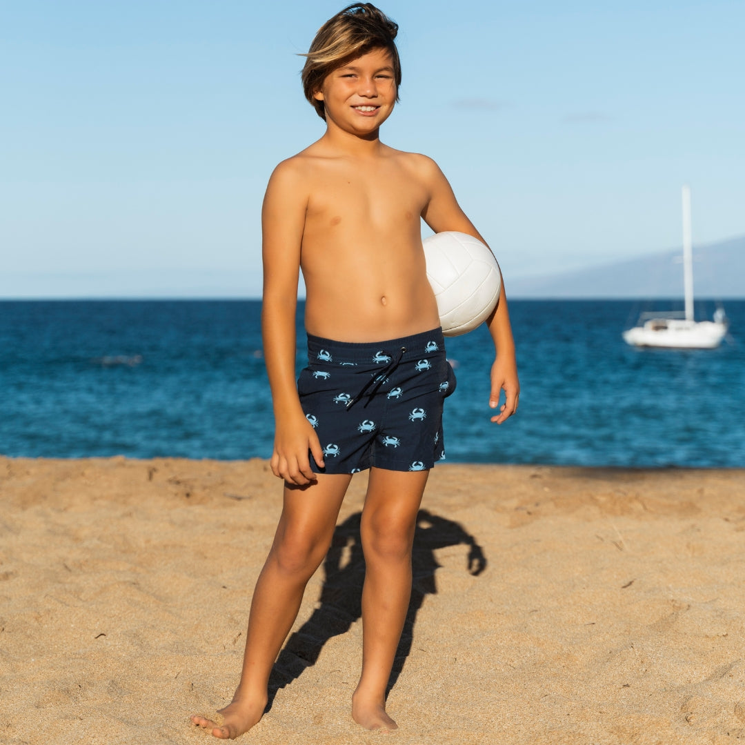 Crab, Blue, Father and son swim shorts