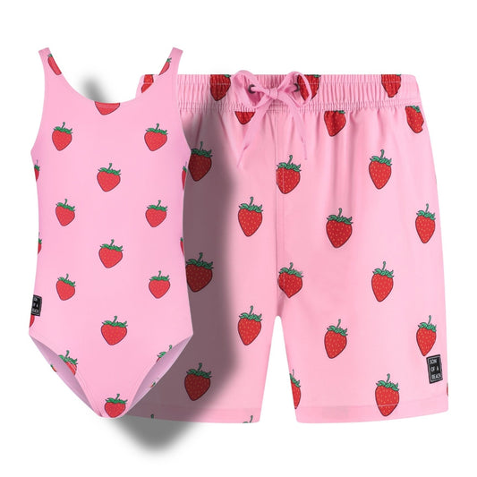 Strawberry, Father and daughter swimwear
