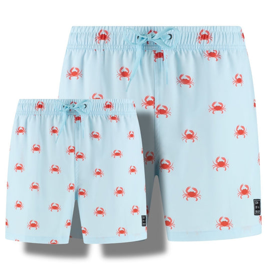 Crab, Light blue, Father and son swim shorts
