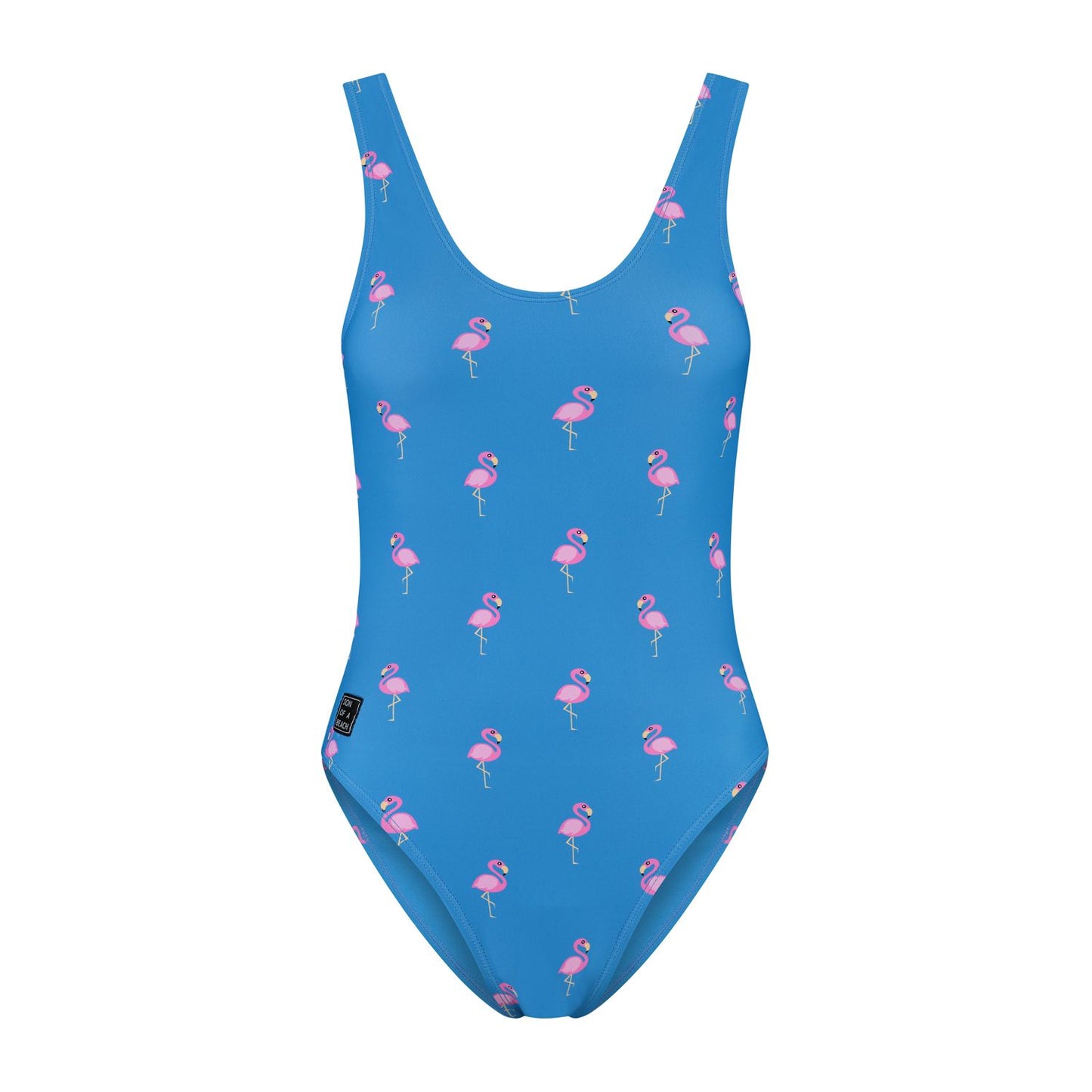 Flamingo, Royal Blue, Women's Swimsuit