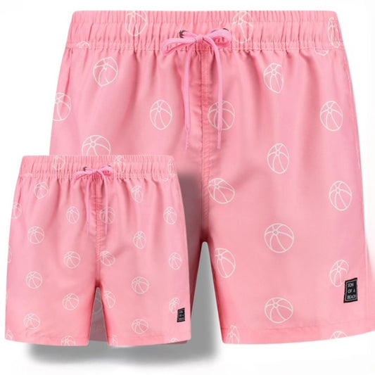 Beachball, Pink, Father and son swim shorts