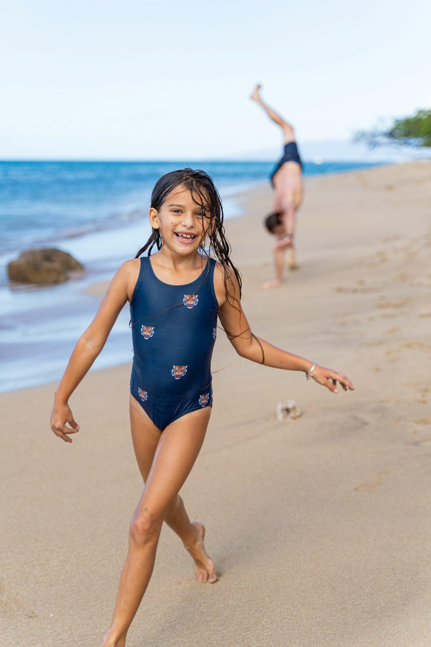 Tiger Head, Girls Swimsuit